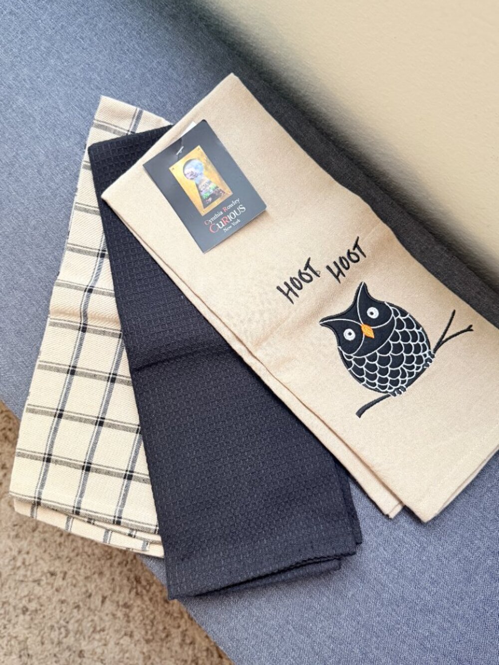 Cynthia Rowley Curious NY 3-Pack Owl Kitchen Towels